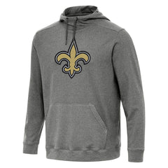 New Orleans Saints Antigua Cloud Pullover Hoodie - Heather Black discount
