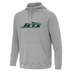 New York Jets Antigua Cloud Pullover Hoodie - Heather Gray discount