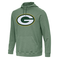 Green Bay Packers Antigua Cloud Pullover Hoodie - Heather Green for sale