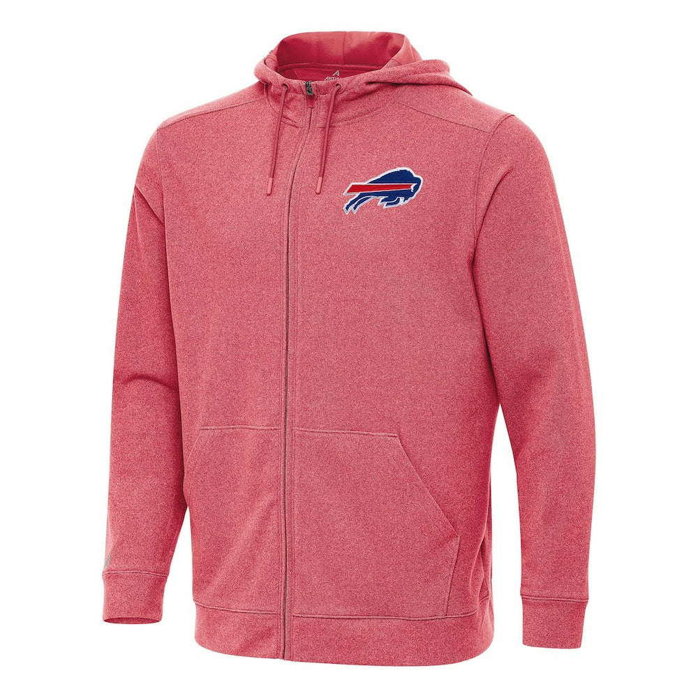 Buffalo Bills Antigua Effortless Full-Zip Hoodie - Heather Red on sale