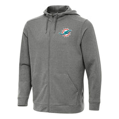 Miami Dolphins Antigua Effortless Full-Zip Hoodie - Heather Black outlet