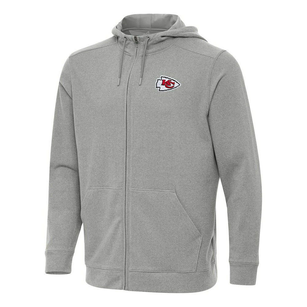 Kansas City Chiefs Antigua Effortless Full-Zip Hoodie - Heather Gray on sale