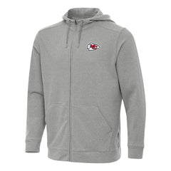 Kansas City Chiefs Antigua Effortless Full-Zip Hoodie - Heather Gray on sale