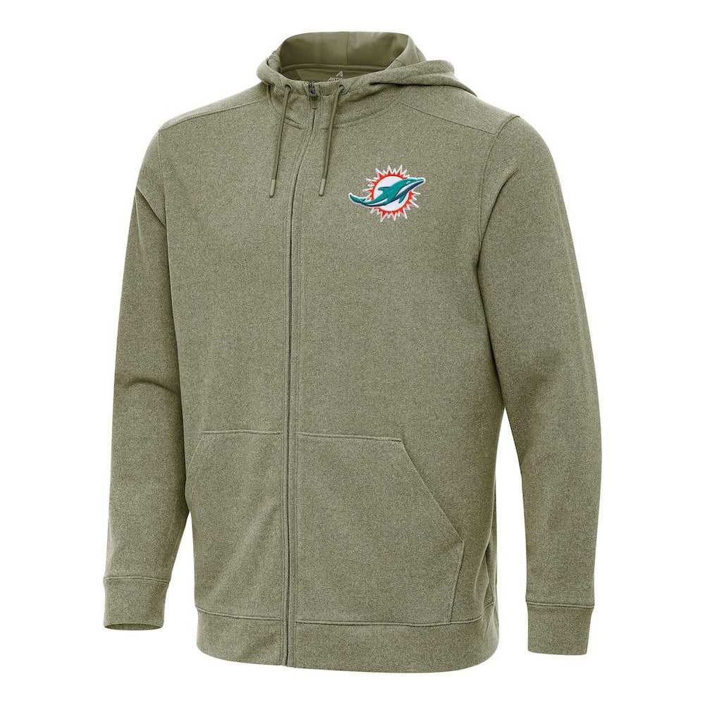 Miami Dolphins Antigua Effortless Full-Zip Hoodie - Olive sale