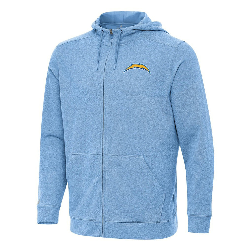 Los Angeles Chargers Antigua Effortless Full-Zip Hoodie - Heather Powder Blue online