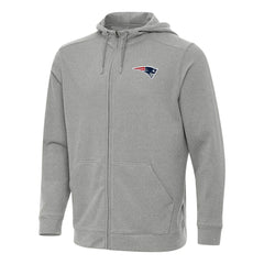 New England Patriots Antigua Effortless Full-Zip Hoodie - Heather Gray for sale