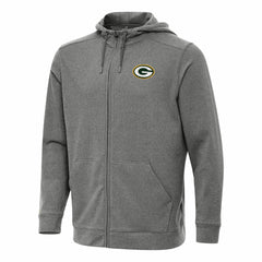 Green Bay Packers Antigua Effortless Full-Zip Hoodie - Heather Black outlet