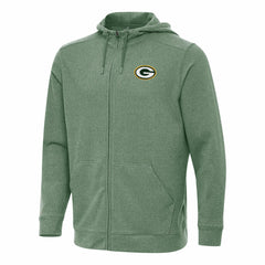 Green Bay Packers Antigua Effortless Full-Zip Hoodie - Heather Green sale