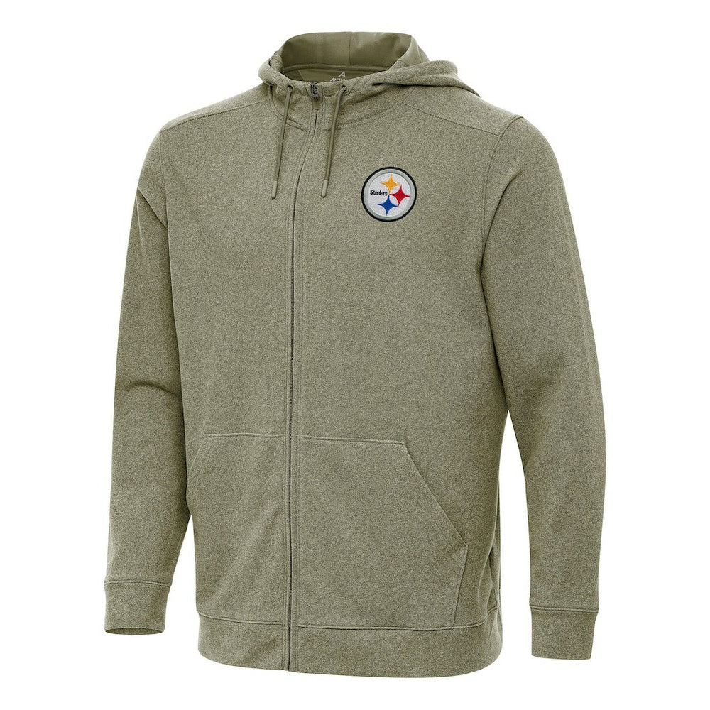 Pittsburgh Steelers Antigua Effortless Full-Zip Hoodie - Olive sale