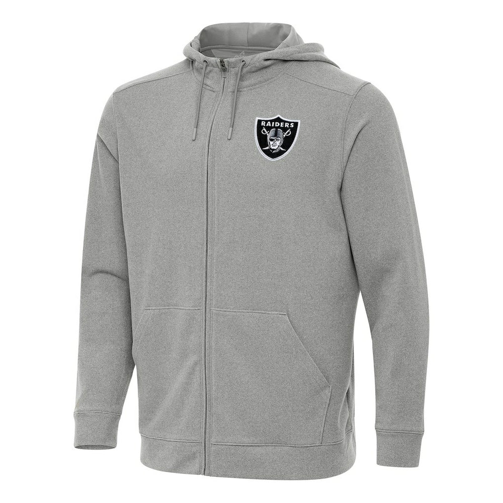 Las Vegas Raiders Antigua Effortless Full-Zip Hoodie - Heather Gray on sale