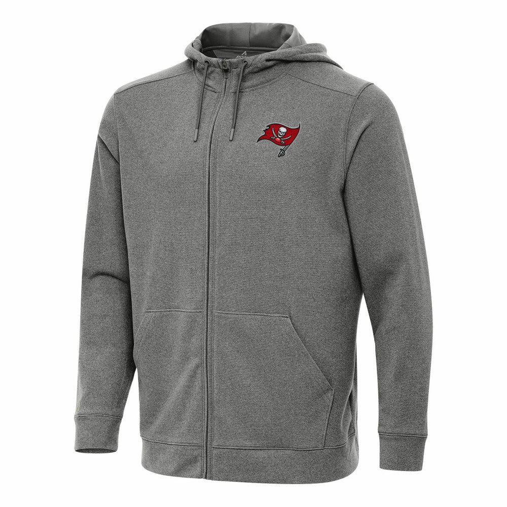Tampa Bay Buccaneers Antigua Effortless Full-Zip Hoodie - Heather Black on sale