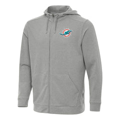 Miami Dolphins Antigua Effortless Full-Zip Hoodie - Heather Gray for sale