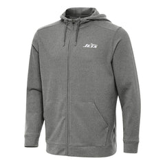 New York Jets Antigua Effortless Full-Zip Hoodie - Heather Black discount