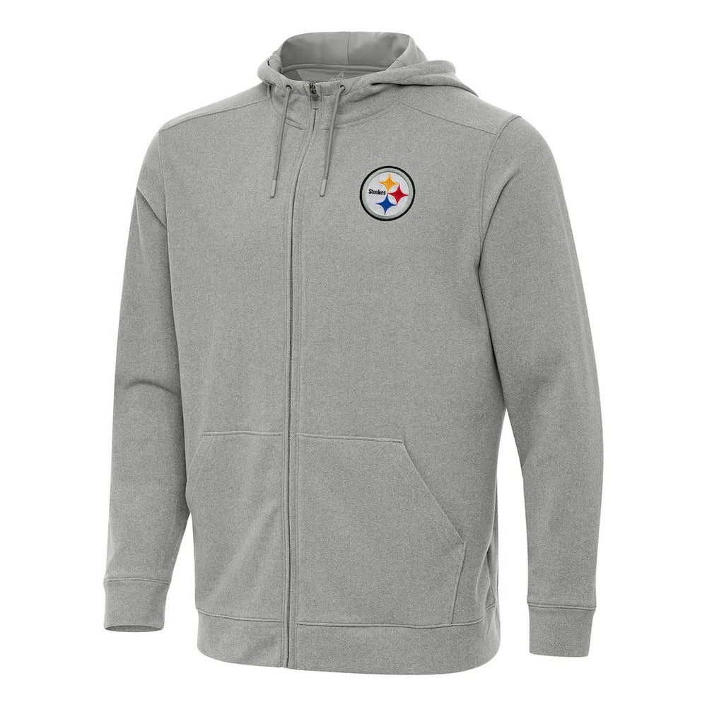 Pittsburgh Steelers Antigua Effortless Full-Zip Hoodie - Heather Gray sale