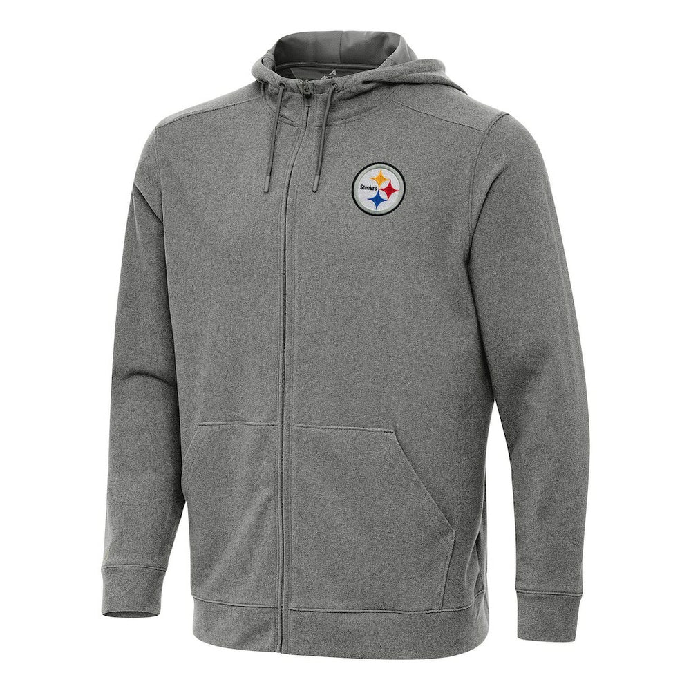 Pittsburgh Steelers Antigua Effortless Full-Zip Hoodie - Heather Black sale