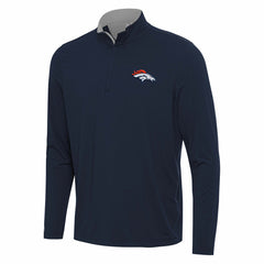 Denver Broncos Antigua Content Quarter-Zip Pullover Top - Navy/Gray online