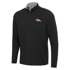 Denver Broncos Antigua Content Quarter-Zip Pullover Top - Black/Gray outlet