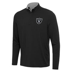 Las Vegas Raiders Antigua Content Quarter-Zip Pullover Top - Black/Gray cheap