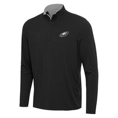 Philadelphia Eagles Antigua Content Quarter-Zip Pullover Top - Black/Gray sale