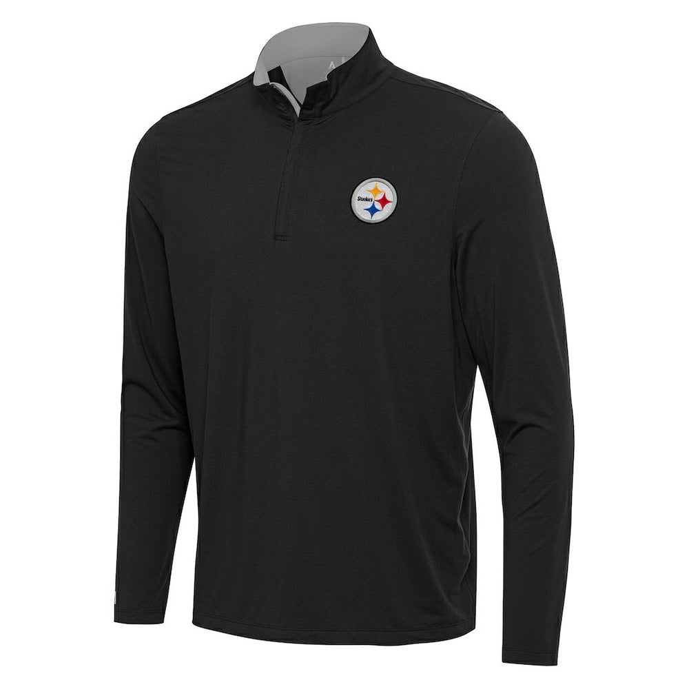 Pittsburgh Steelers Antigua Content Quarter-Zip Pullover Top - Black/Gray outlet