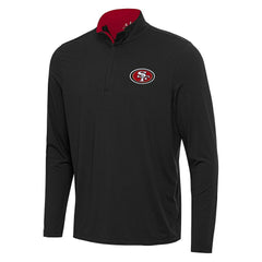 San Francisco 49ers Antigua Content Quarter-Zip Pullover Top - Black/Scarlet outlet