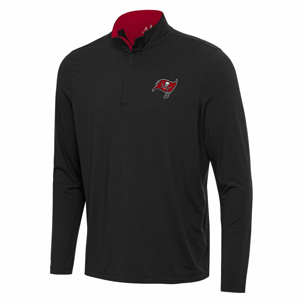 Tampa Bay Buccaneers Antigua Content Quarter-Zip Pullover Top - Black/Red sale