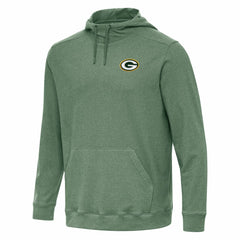 Green Bay Packers Antigua Cloud Pullover Hoodie - Heather Green discount