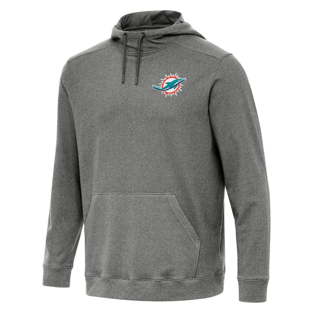 Miami Dolphins Antigua Cloud Pullover Hoodie - Heather Black sale