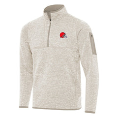 Cleveland Browns Antigua Fortune Quarter-Zip Pullover Jacket - Oatmeal outlet
