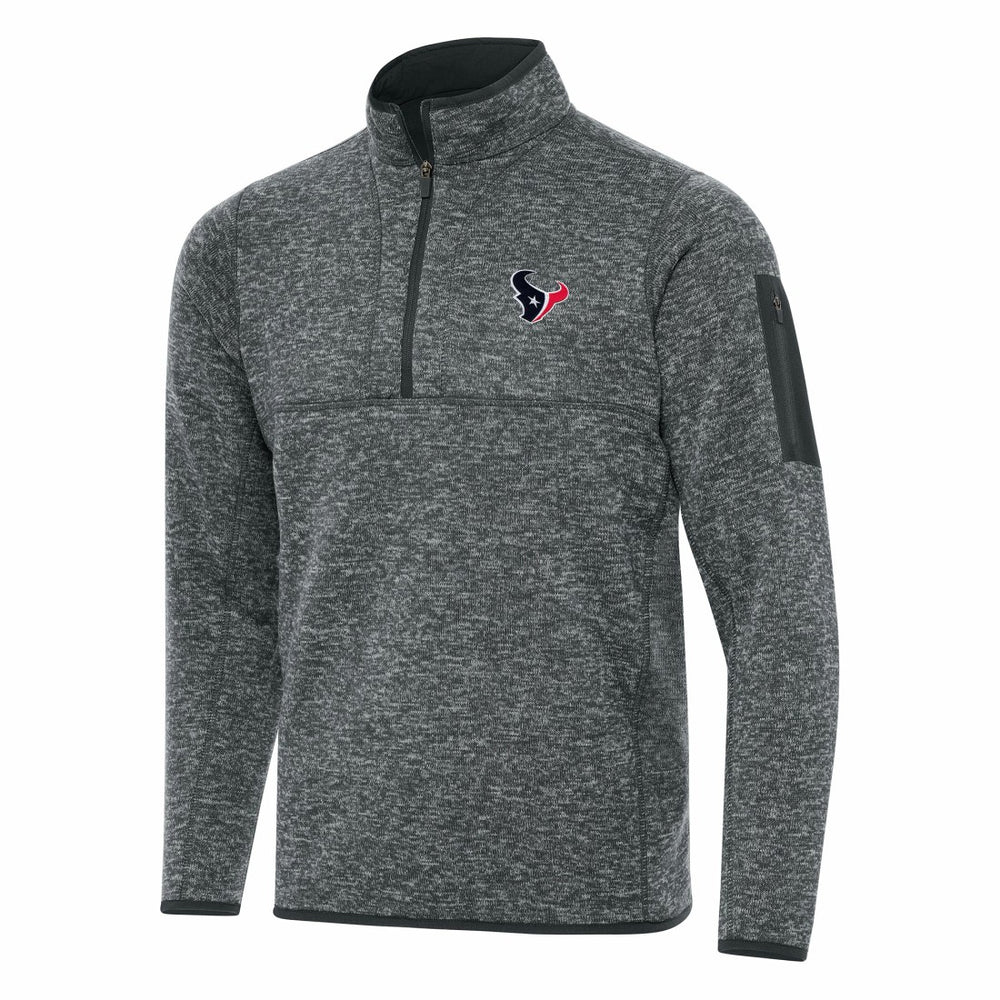 Houston Texans Antigua Fortune Quarter-Zip Pullover Jacket - Heather Charcoal online
