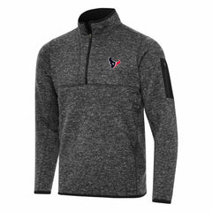 Houston Texans Antigua Fortune Quarter-Zip Pullover Jacket - Heather Black discount