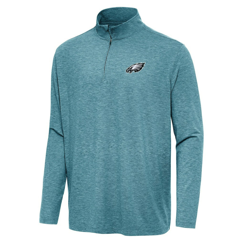 Philadelphia Eagles Antigua Hunk Quarter-Zip Jacket - Heather Midnight Green for sale