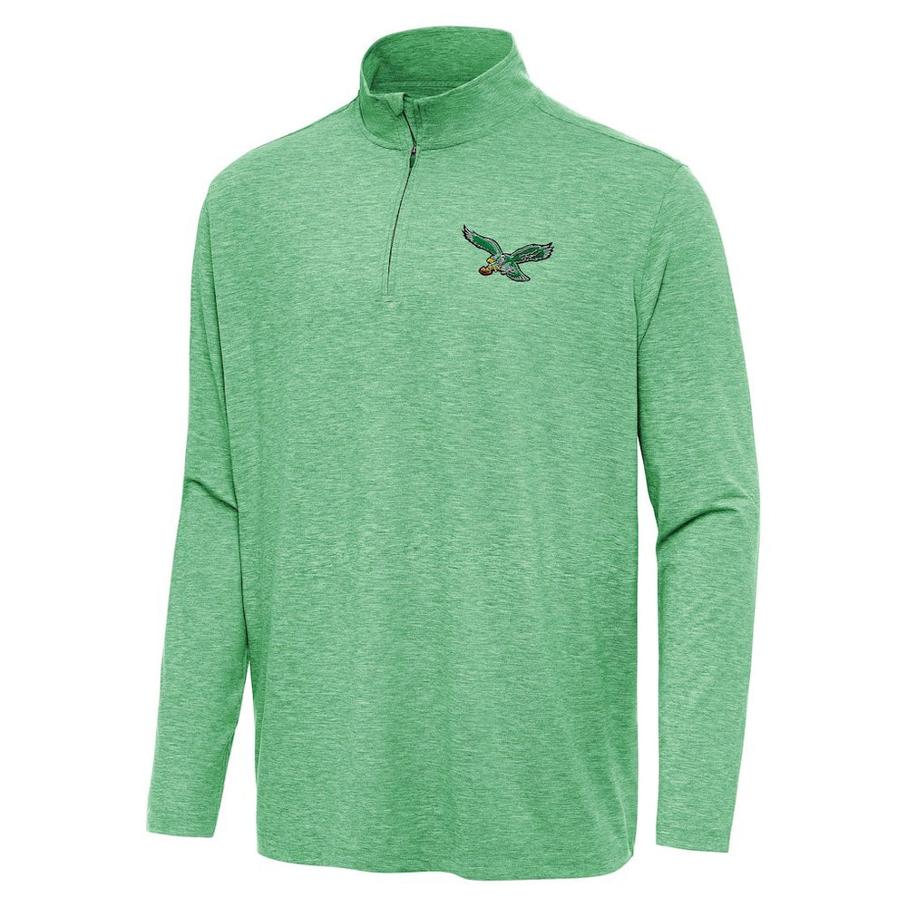 Philadelphia Eagles Antigua Hunk Quarter-Zip Jacket - Heather Kelly Green online