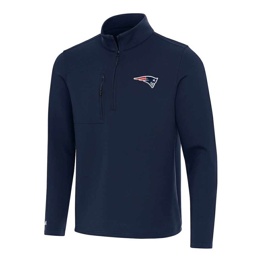 New England Patriots Antigua Insider Quarter-Zip Pullover Top - Navy online
