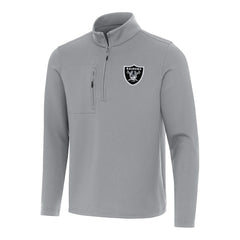 Las Vegas Raiders Antigua Insider Quarter-Zip Pullover Top - Gray online