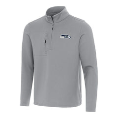 Seattle Seahawks Antigua Insider Quarter-Zip Pullover Top - Gray for sale