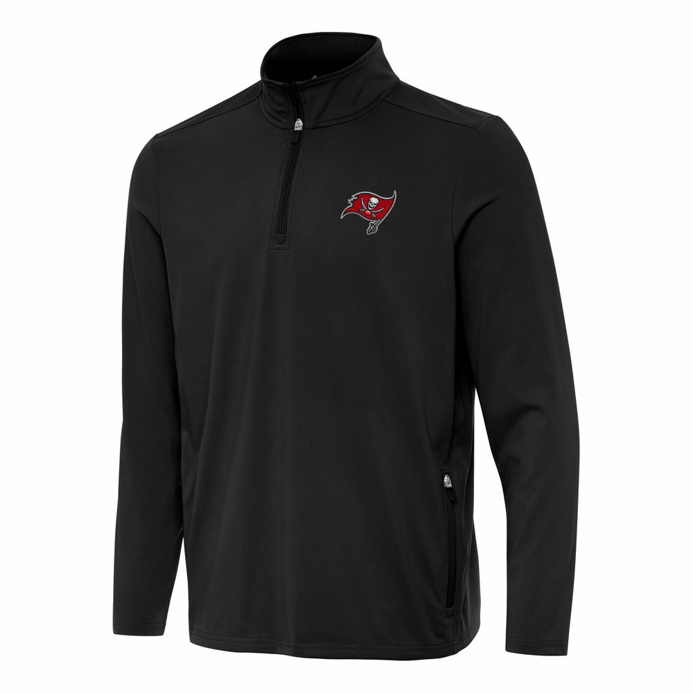 Tampa Bay Buccaneers Antigua Perilous Quarter-Zip Pullover Top - Black outlet