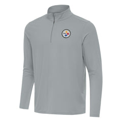 Pittsburgh Steelers Antigua Intent Quarter-Zip Pullover Top - Gray on sale