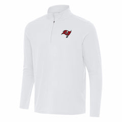 Tampa Bay Buccaneers Antigua Intent Quarter-Zip Pullover Top - White discount