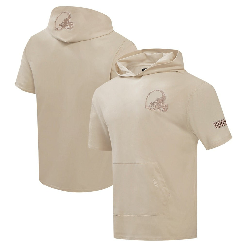 Cleveland Browns Pro Standard Neutrals Capsule Short Sleeve Pullover Hoodie - Tan sale