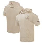 Cleveland Browns Pro Standard Neutrals Capsule Short Sleeve Pullover Hoodie - Tan sale
