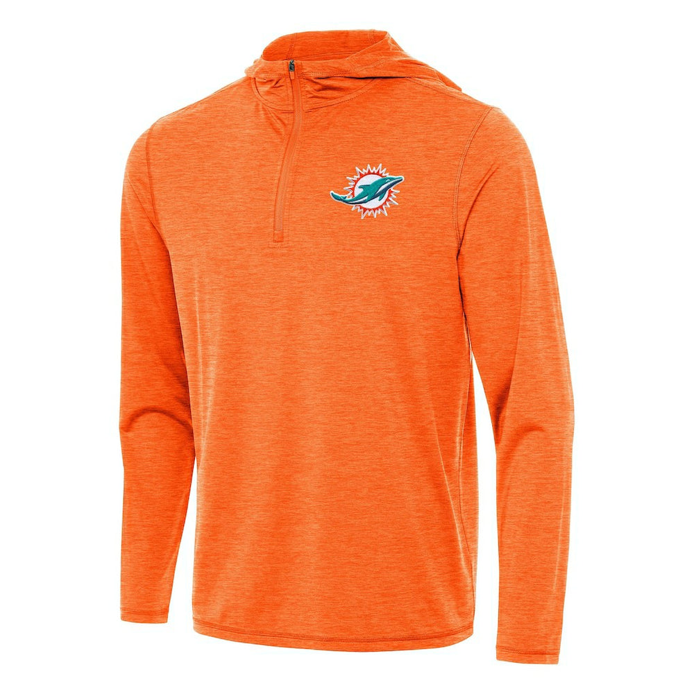 Miami Dolphins Antigua Tidy Quarter-Zip Pullover Hoodie - Heather Orange sale