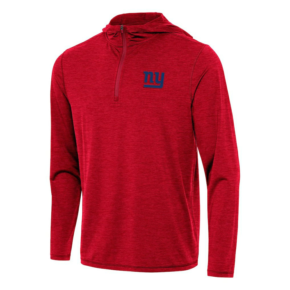 New York Giants Antigua Tidy Quarter-Zip Pullover Hoodie - Heather Red on sale