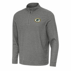 Green Bay Packers Antigua Subtle Quarter-Zip Top - Heather Black outlet