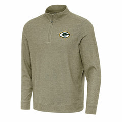 Green Bay Packers Antigua Subtle Quarter-Zip Top - Olive on sale