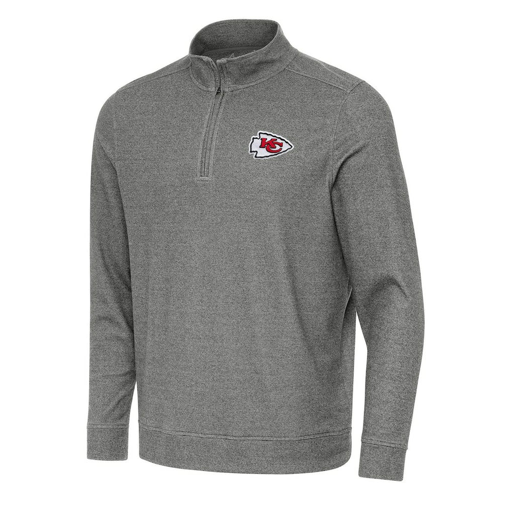 Kansas City Chiefs Antigua Subtle Quarter-Zip Top - Heather Black outlet