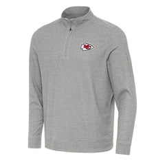 Kansas City Chiefs Antigua Subtle Quarter-Zip Top - Heather Gray on sale