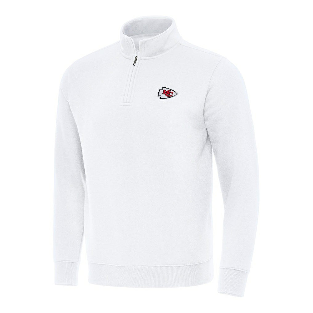 Kansas City Chiefs Antigua Victory Quarter-Zip Pullover Top - White online