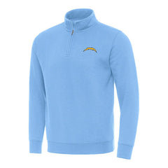Los Angeles Chargers Antigua Victory Quarter-Zip Pullover Top - Powder Blue on sale