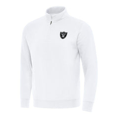 Las Vegas Raiders Antigua Victory Quarter-Zip Pullover Top - White cheap